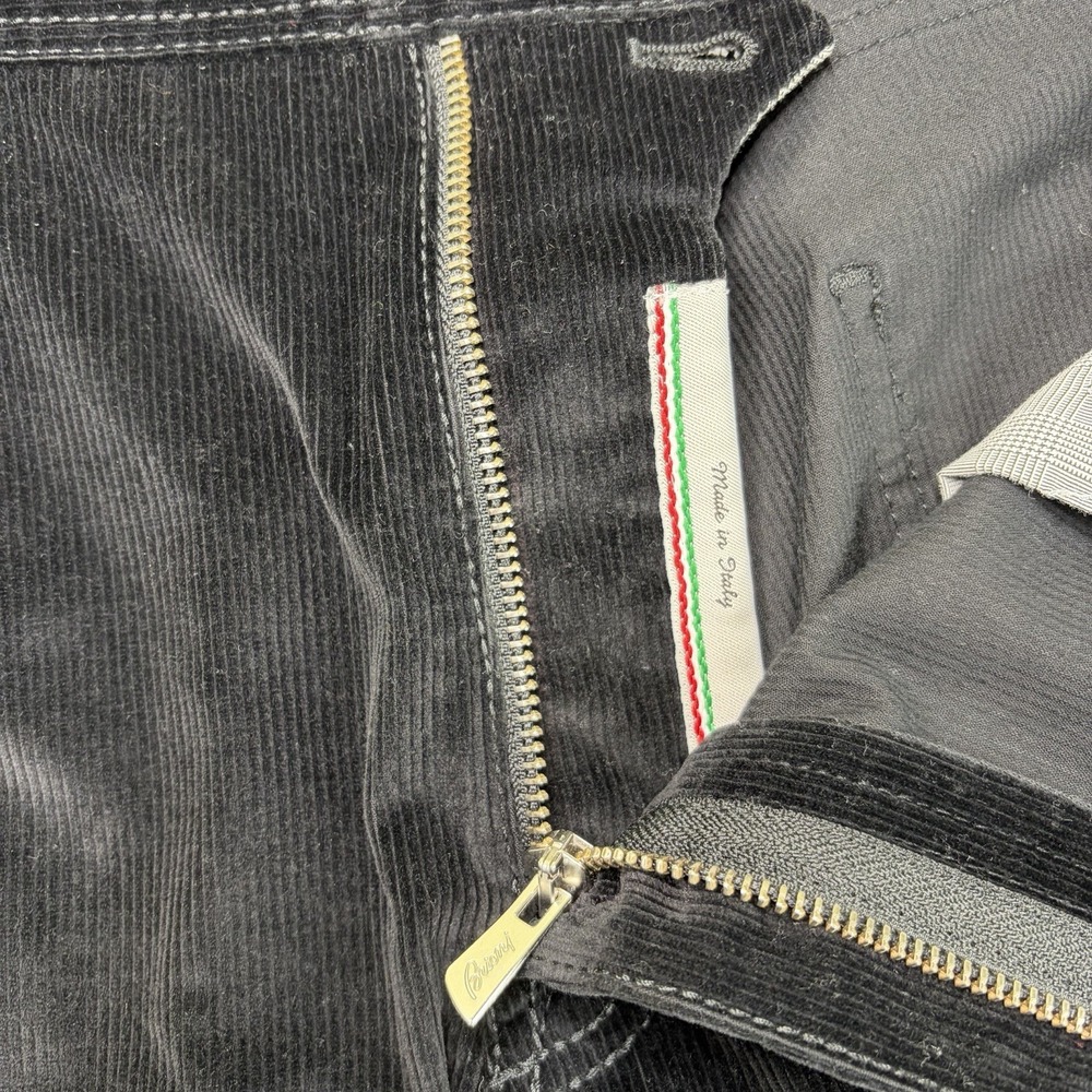 Brioni STELVIO Soft Cotton Luxury Corduroy Black Pants Mens 38x35 Italy - Picture 5 of 16